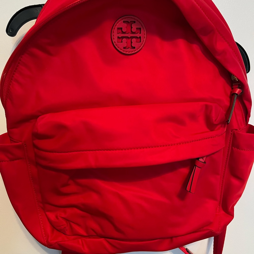Tory Burch Red Ella Backpack. Tags inside. EUC